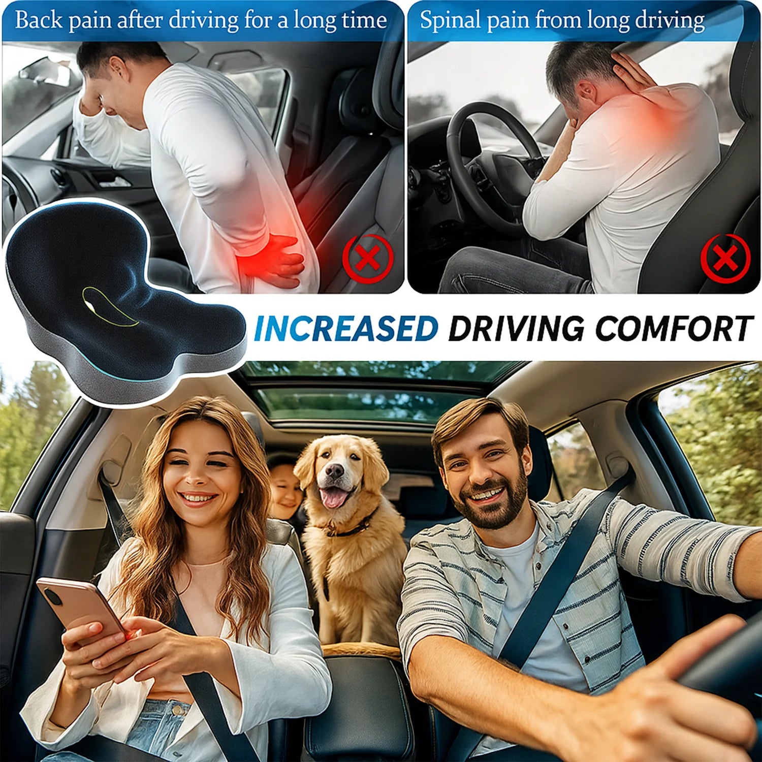 Ergonomic Memory Foam Seat Cushion