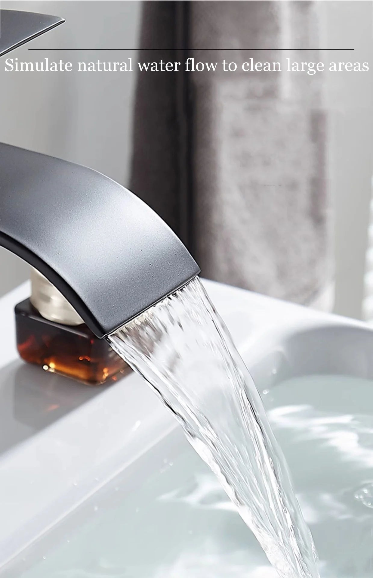 Black Waterfall Basin Faucet