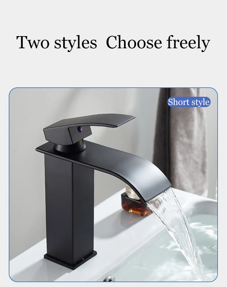 Black Waterfall Basin Faucet
