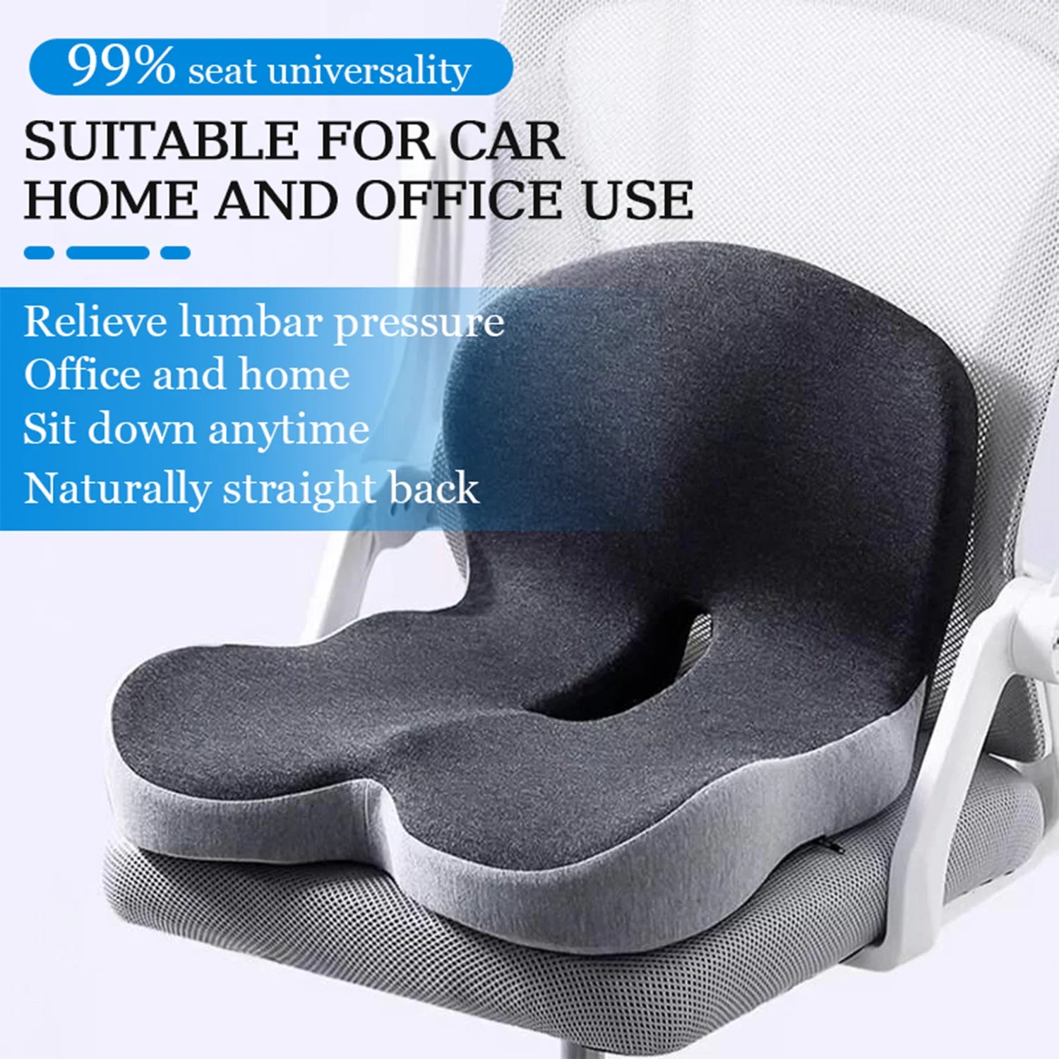 Ergonomic Memory Foam Seat Cushion