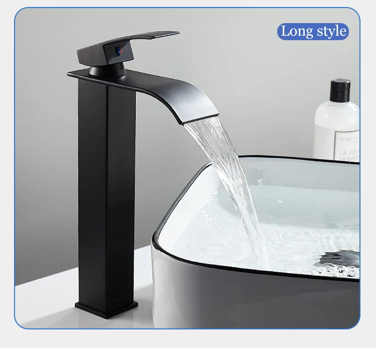 Black Waterfall Basin Faucet