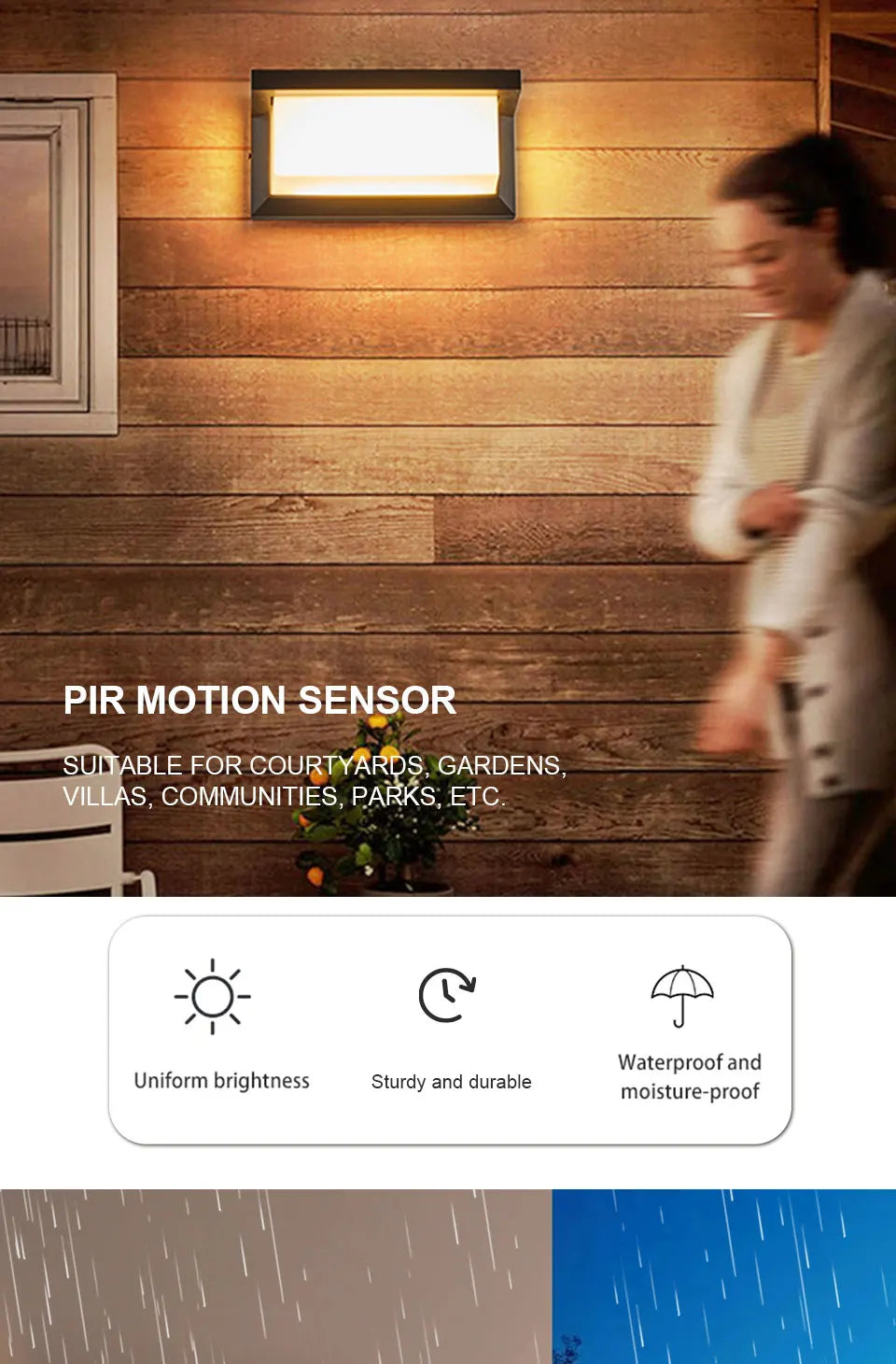 Outdoor LED Motion Wall Light