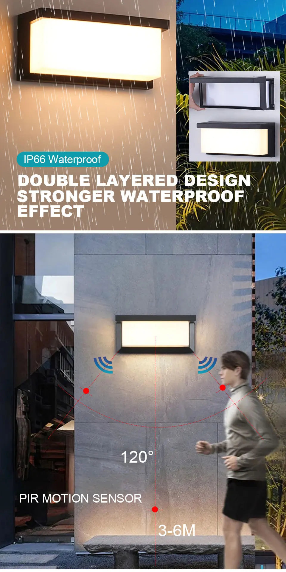 Outdoor LED Motion Wall Light