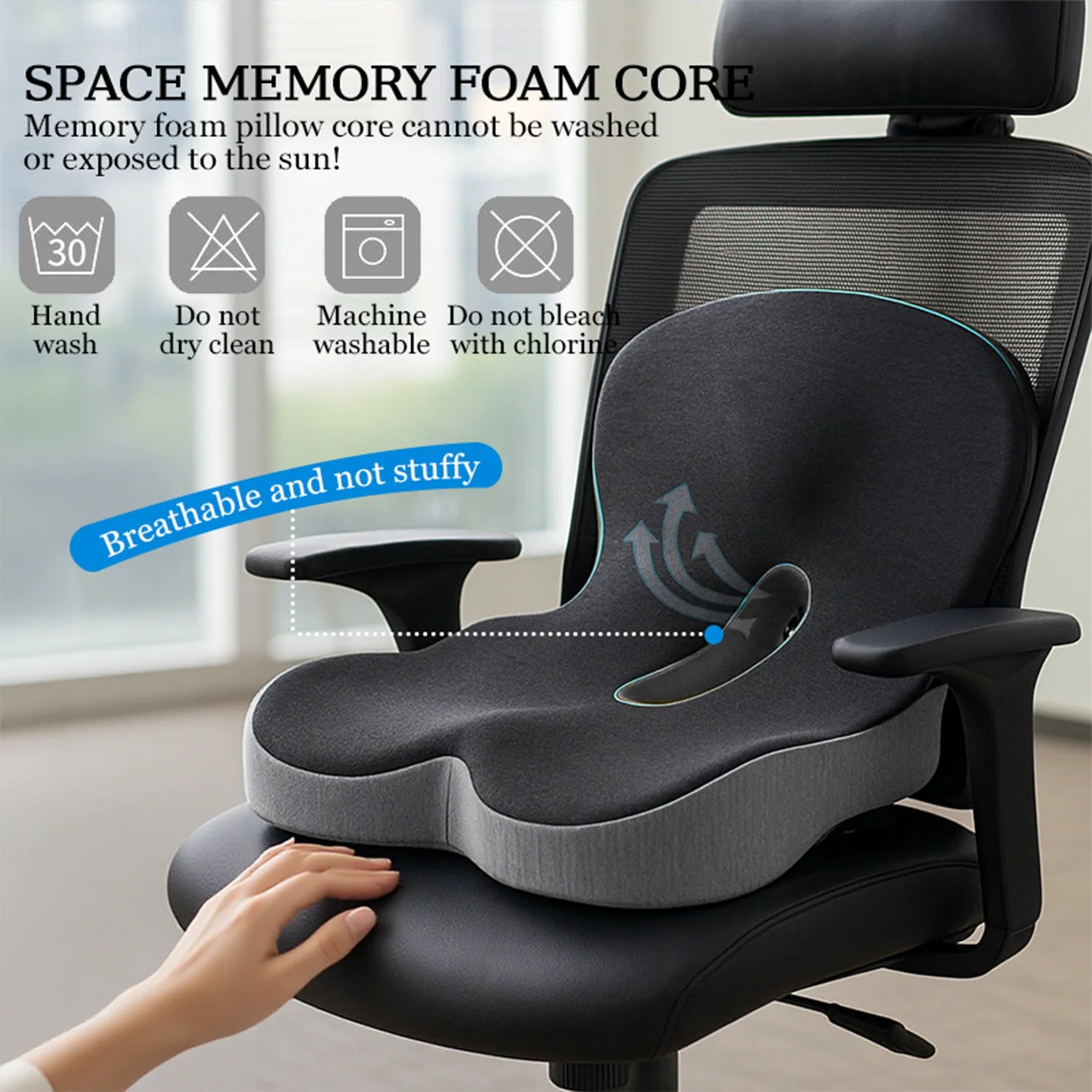 Ergonomic Memory Foam Seat Cushion