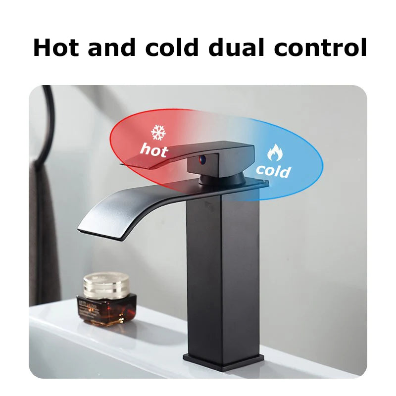 Black Waterfall Basin Faucet