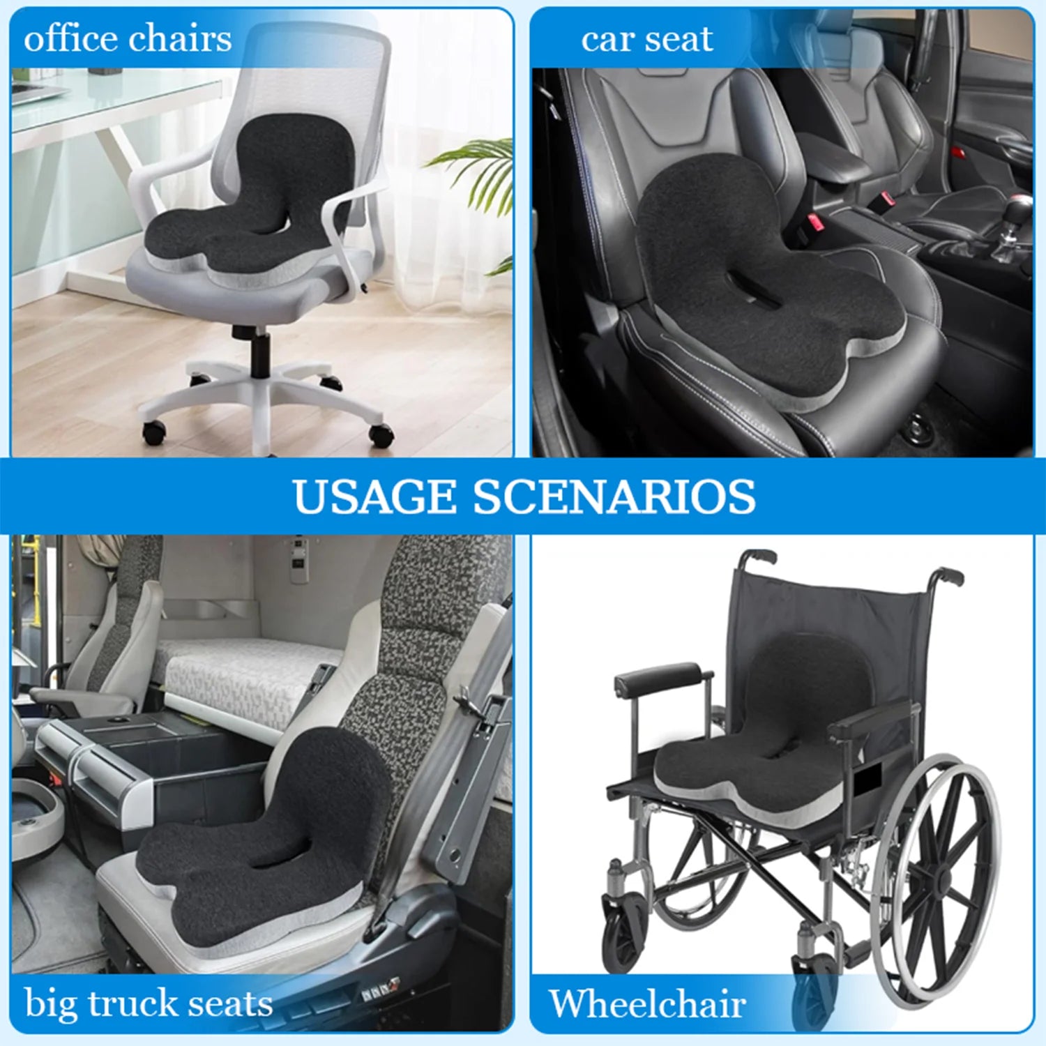 Ergonomic Memory Foam Seat Cushion