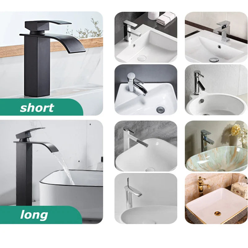 Black Waterfall Basin Faucet