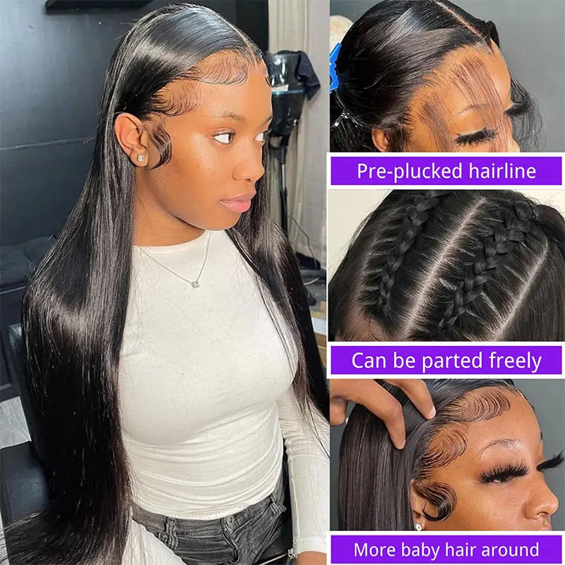 100% Malaysian Straight Lace Front Wig
