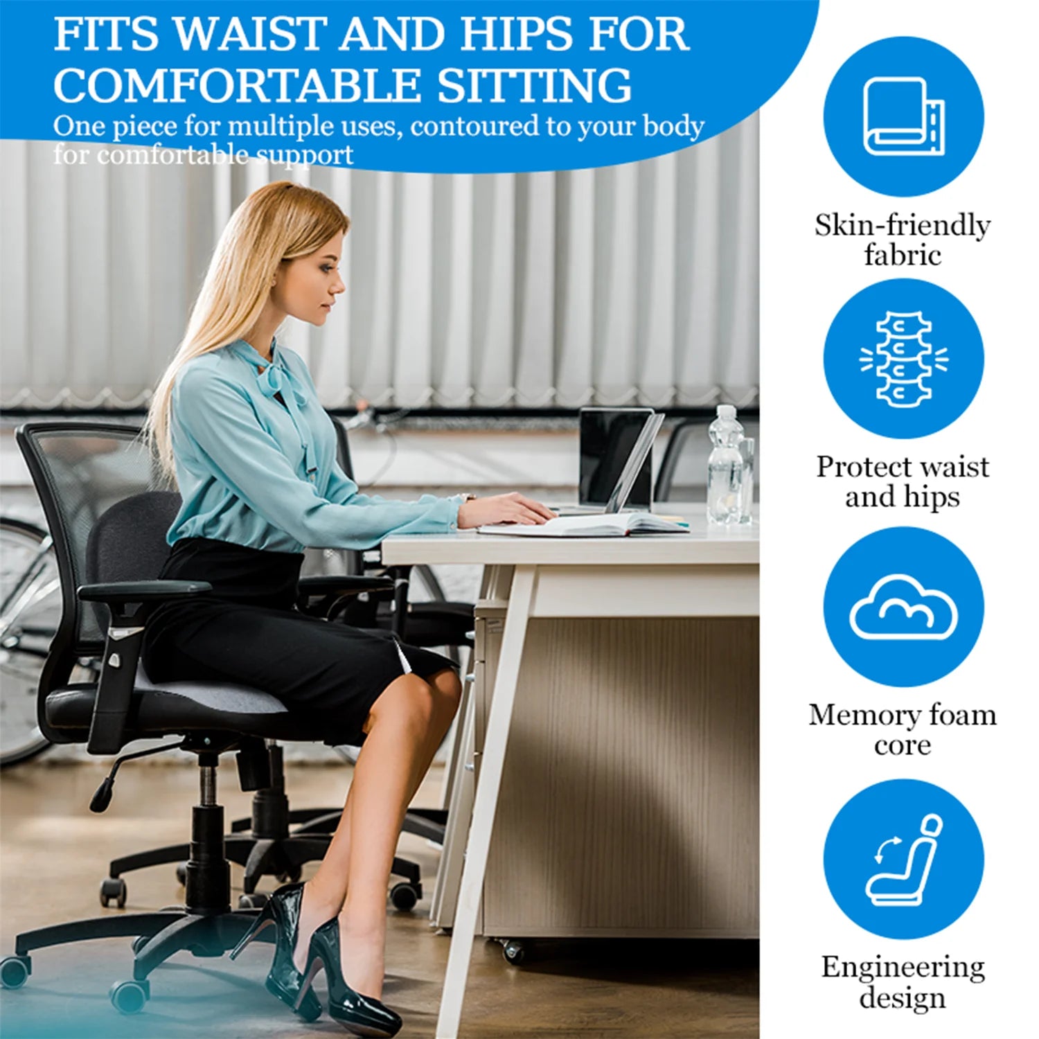 Ergonomic Memory Foam Seat Cushion