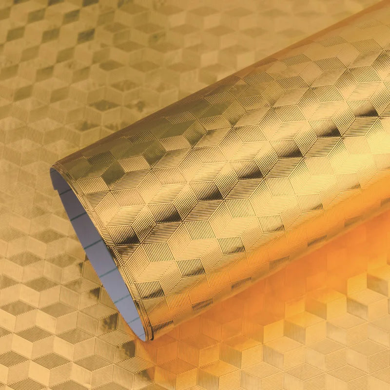 Gold Metal Self-Adhesive Wallpaper