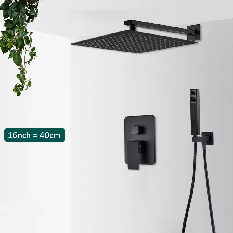 Black Concealed Shower Set