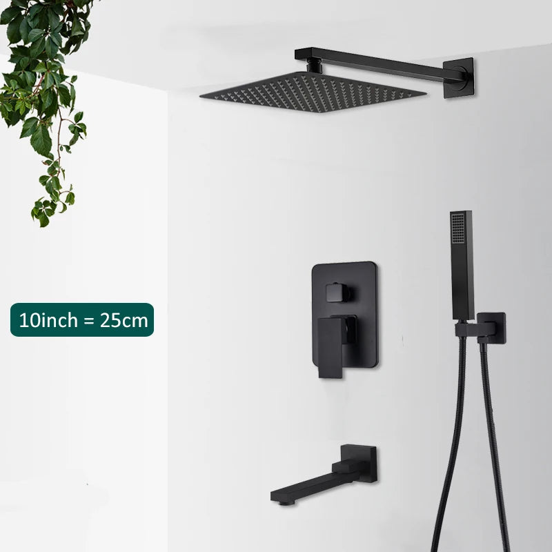Black Concealed Shower Set