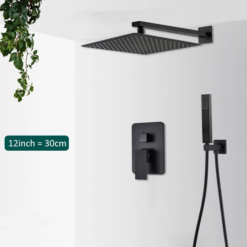 Black Concealed Shower Set