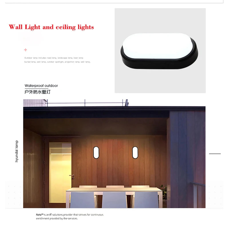 Modern LED Oval Wall Lamp – 16W/20W