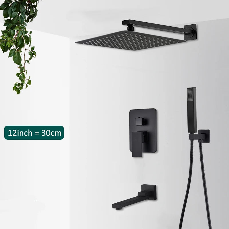 Black Concealed Shower Set