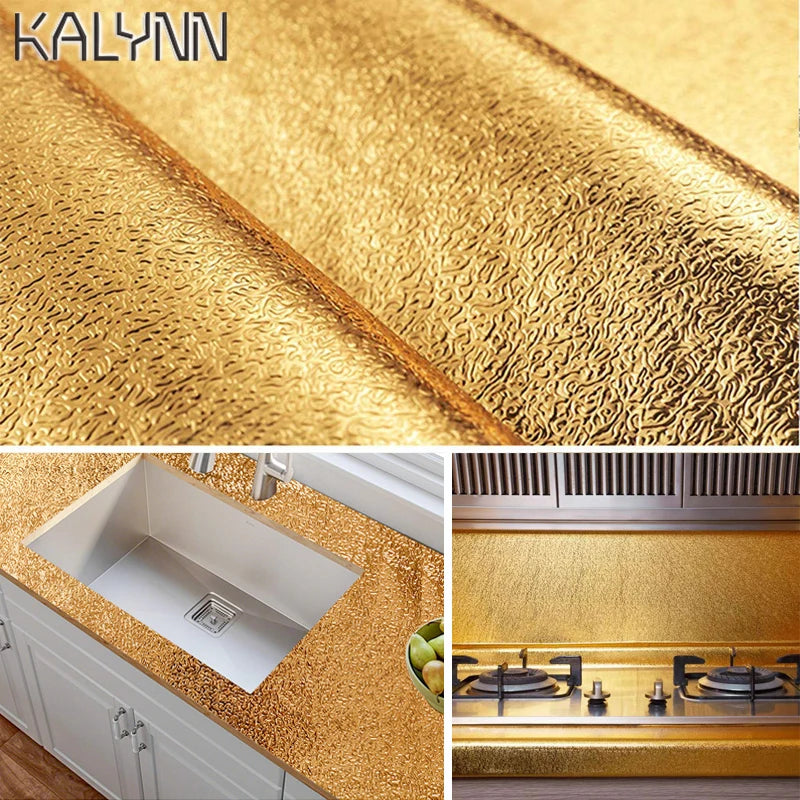 Gold Metal Self-Adhesive Wallpaper