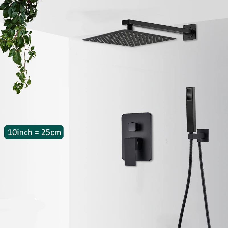 Black Concealed Shower Set