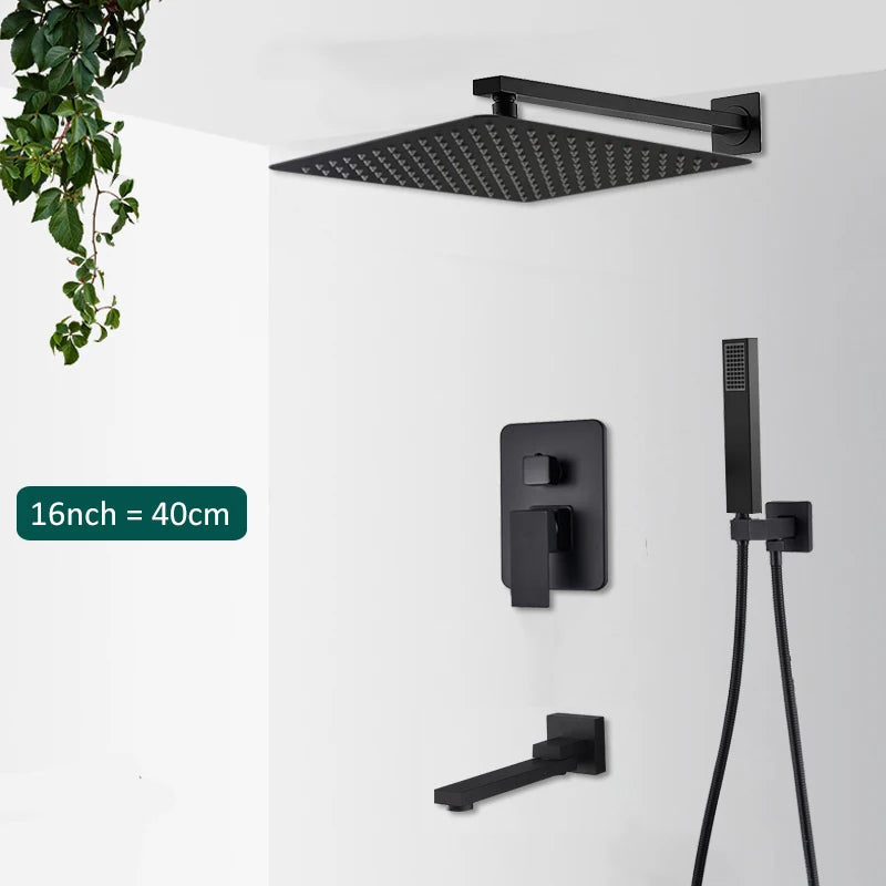 Black Concealed Shower Set