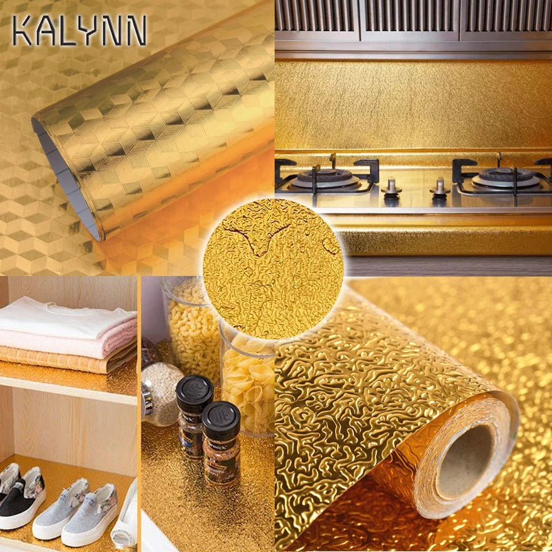 Gold Metal Self-Adhesive Wallpaper