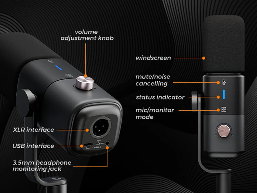 Professional USB XLR Dynamic Microphone