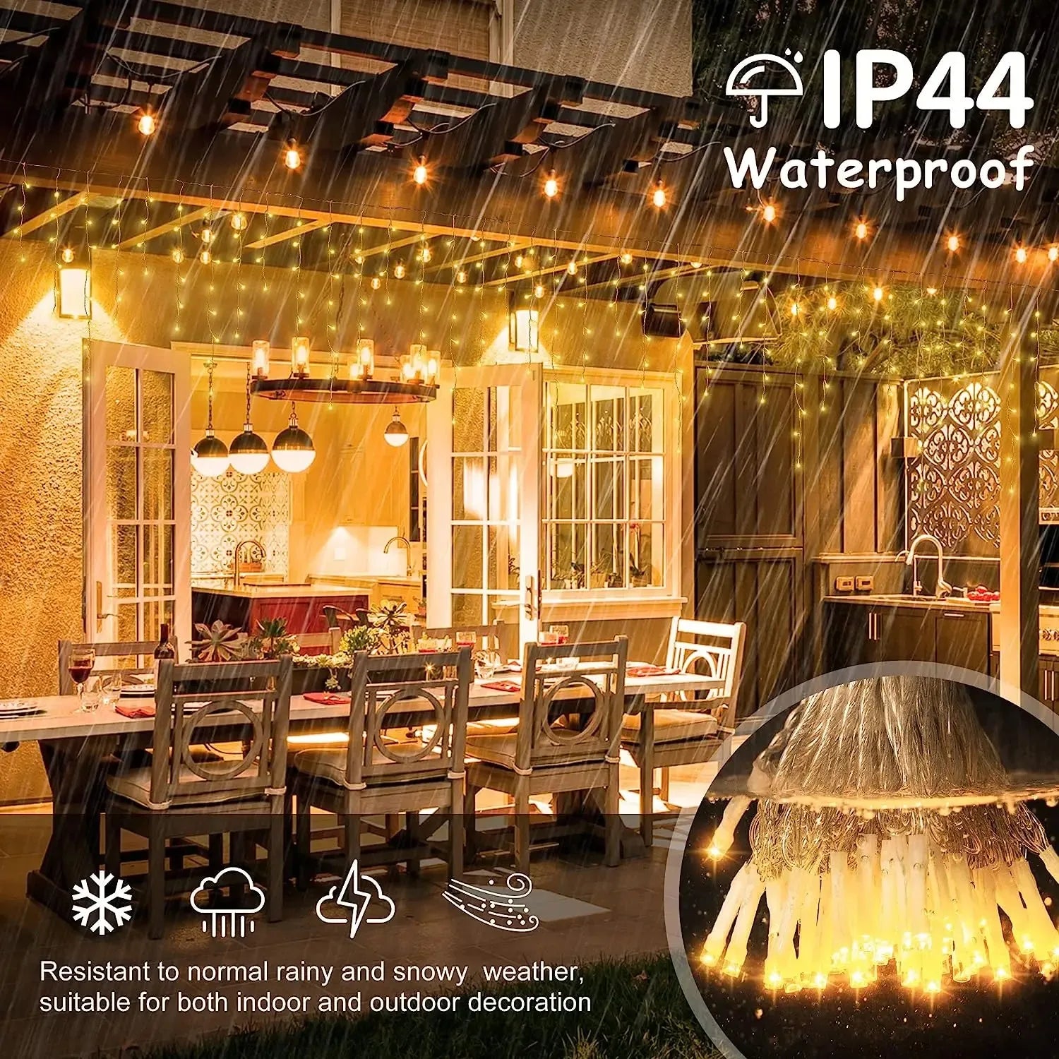 ED Icicle Curtain Lights