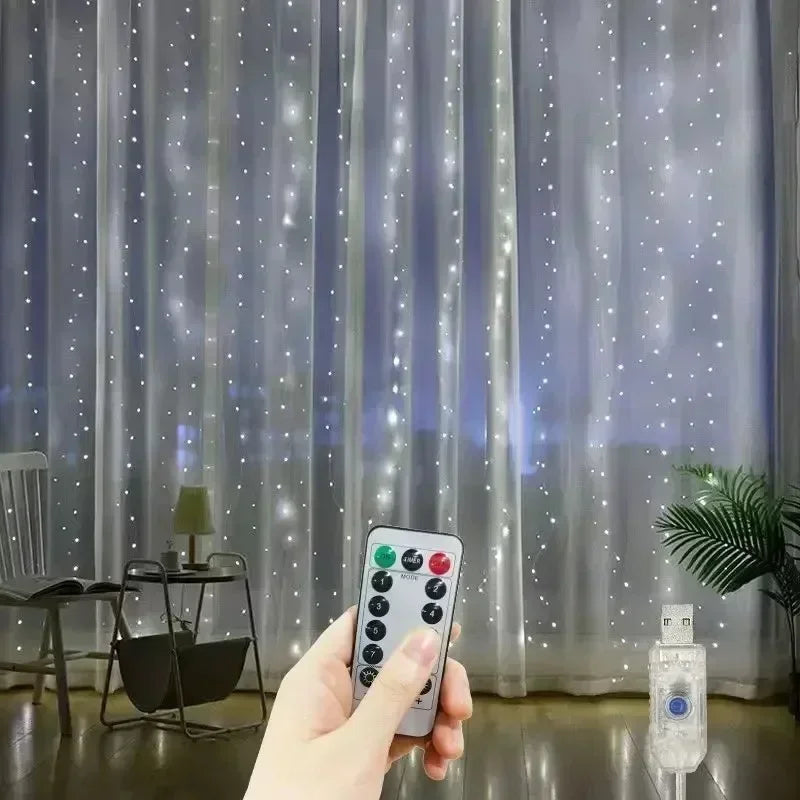 USB LED Curtain String Lights