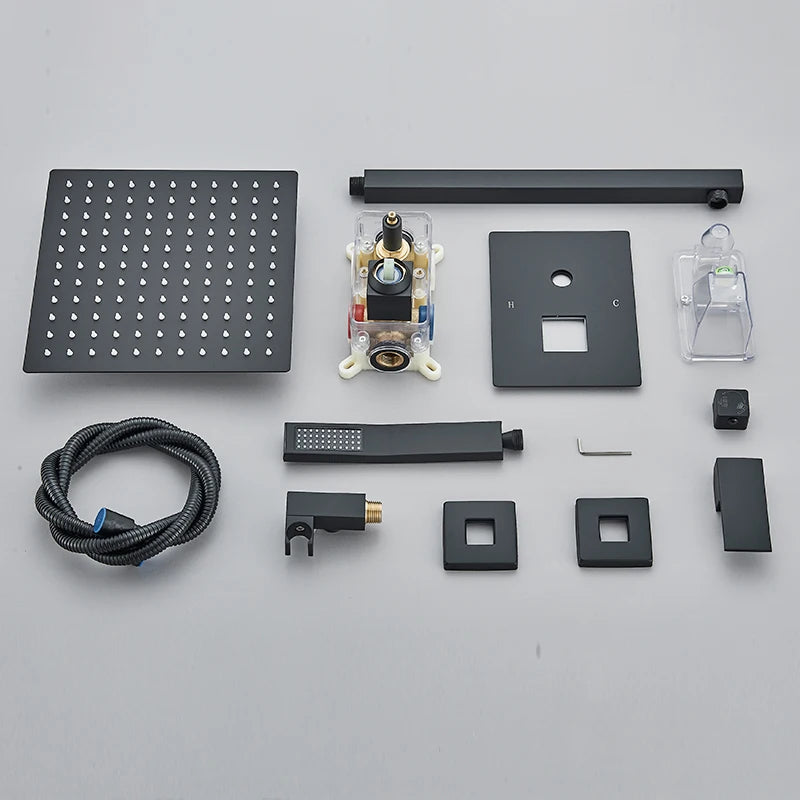 Black Concealed Shower Set