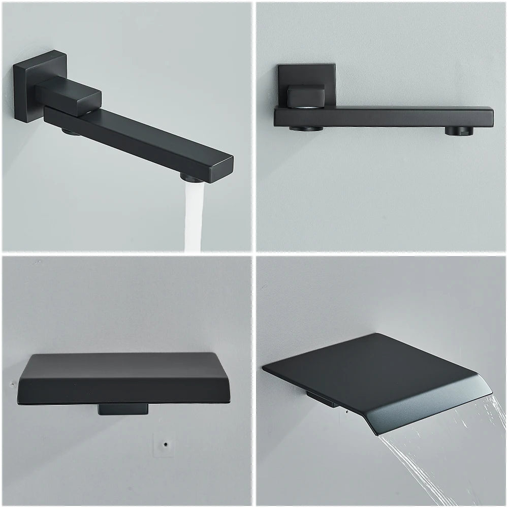 Black Concealed Shower Set
