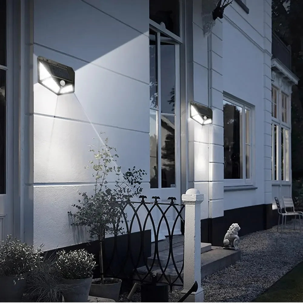 100 LED Solar Motion Wall Light