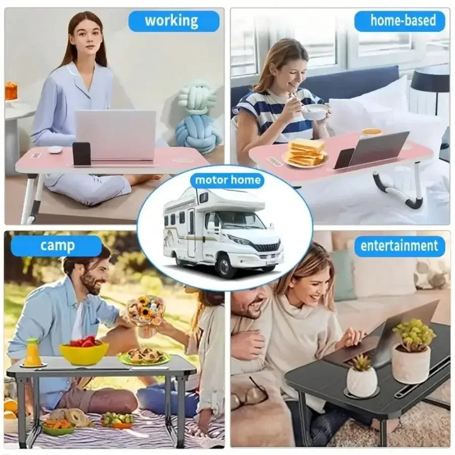 Portable Foldable Laptop Desk with Cup Holder