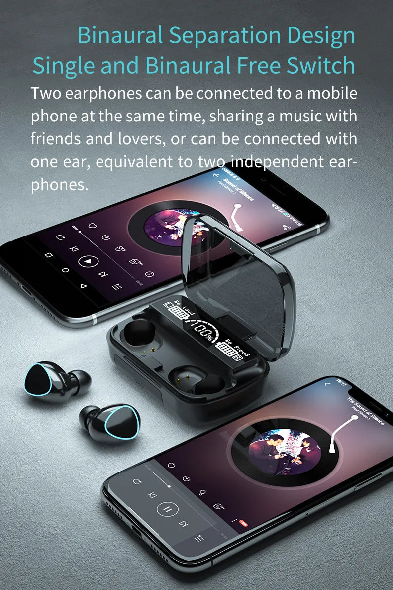M10 Wireless Earphones Power Bank