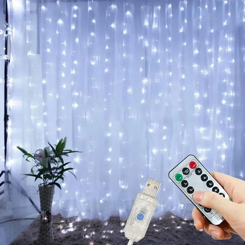 USB LED Curtain String Lights