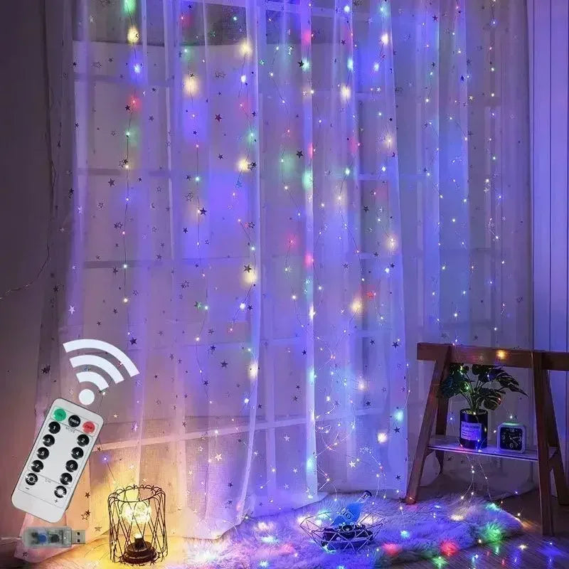 USB LED Curtain String Lights