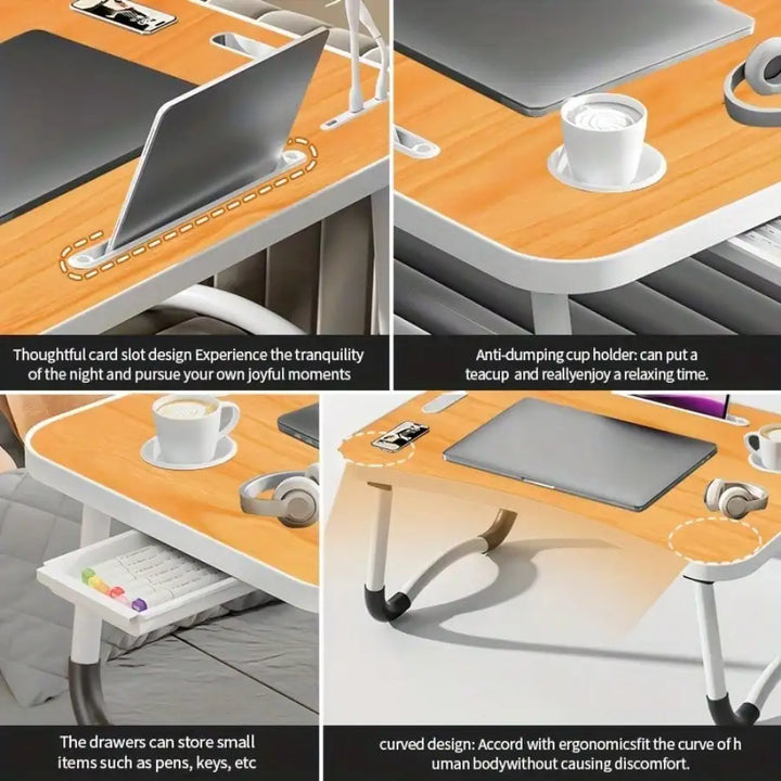 Portable Foldable Laptop Desk with Cup Holder