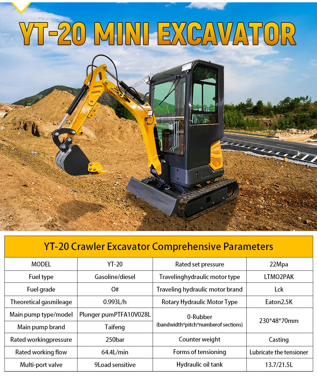 Crawler Mini Excavator 1.5–2 Ton – Kubota Engine