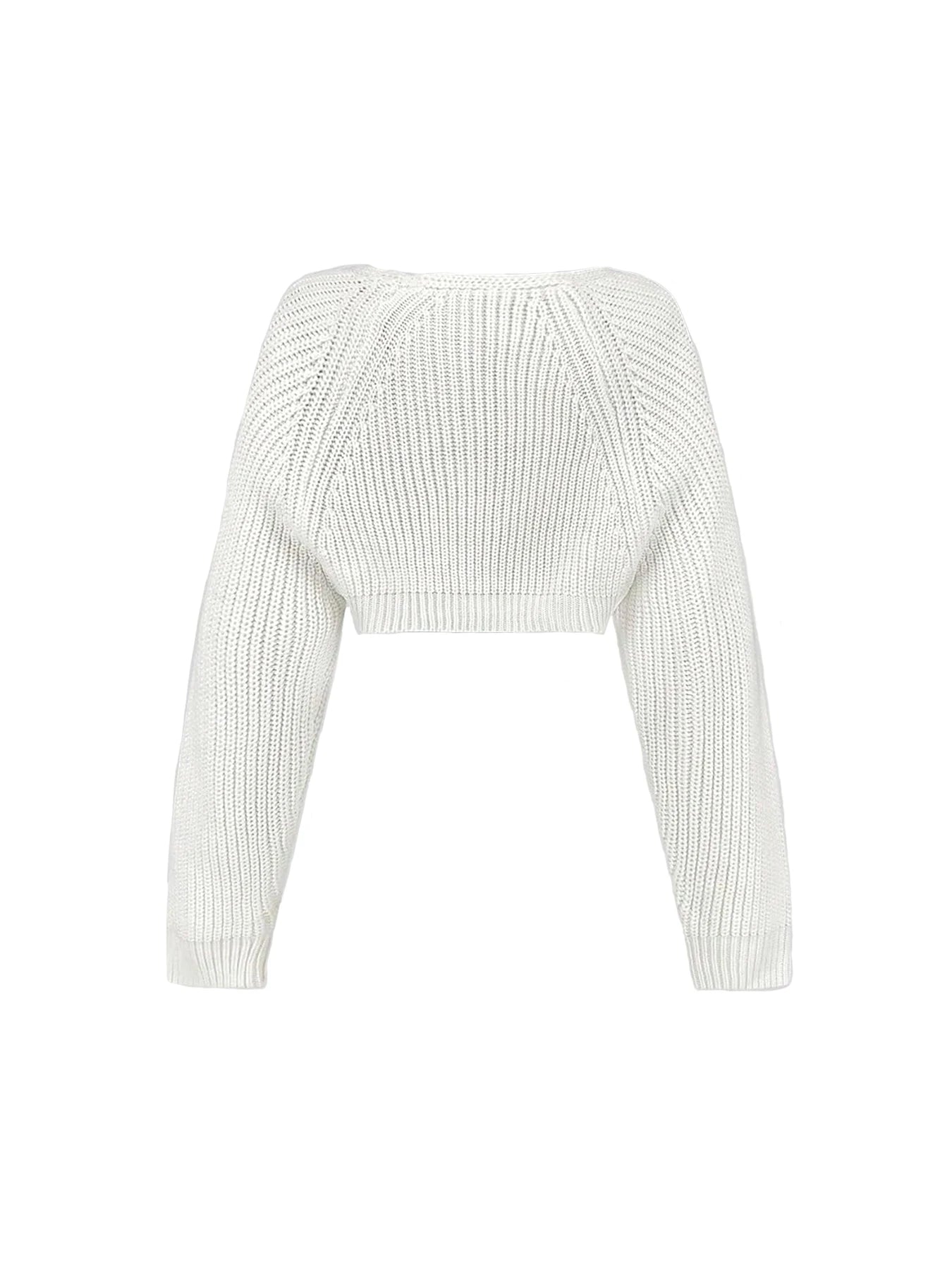 Elegant Solid Color Ribbed Knitted Cardigan