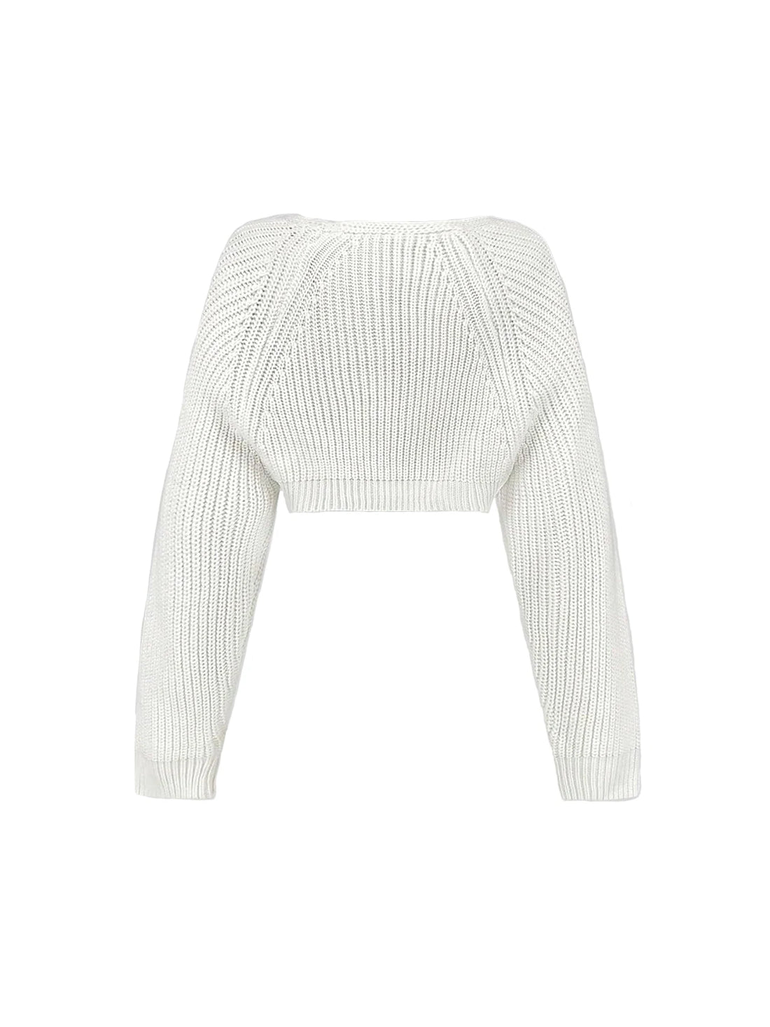 Elegant Solid Color Ribbed Knitted Cardigan