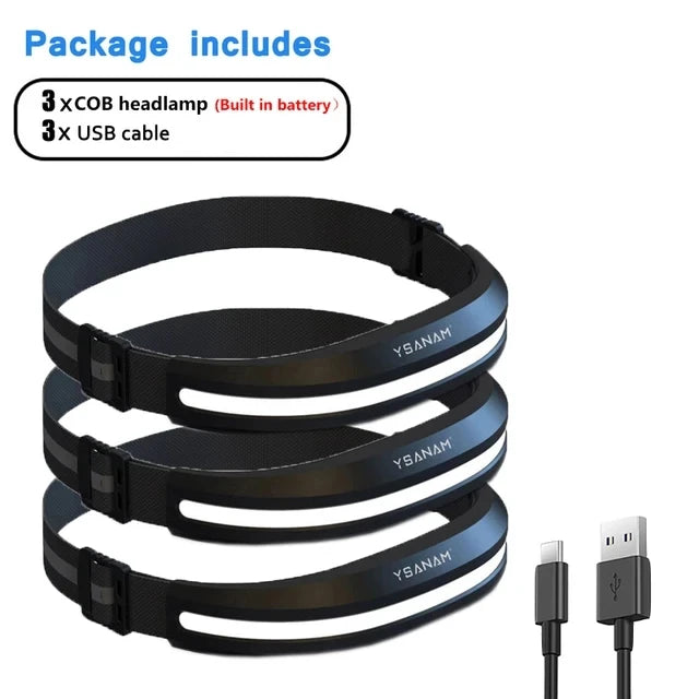 USB Rechargeable COB Headlamp