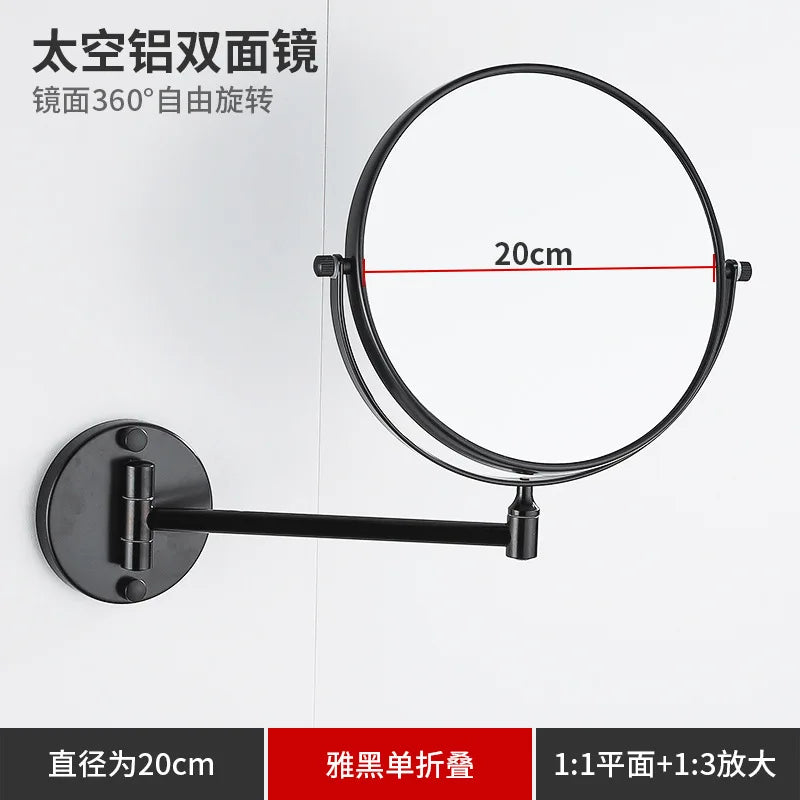 Black & Gold Telescopic Bathroom Mirror