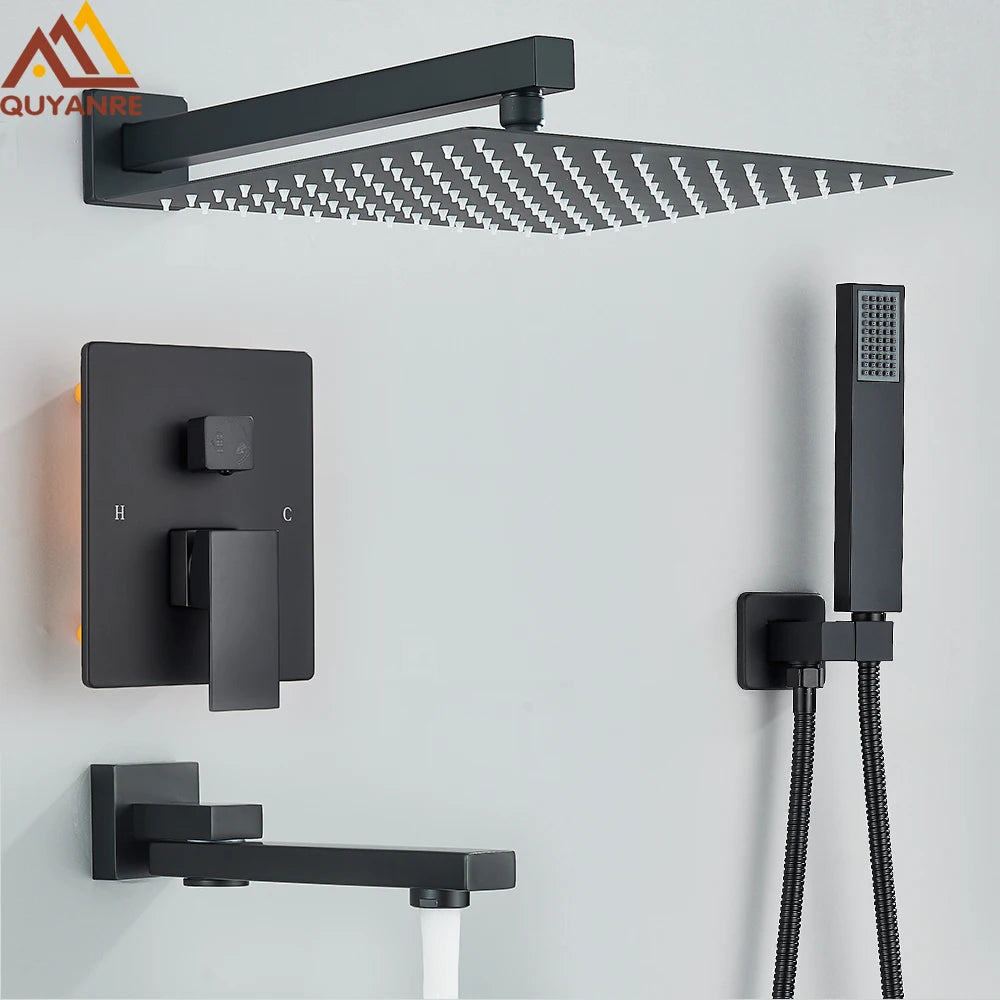 Black Concealed Shower Set