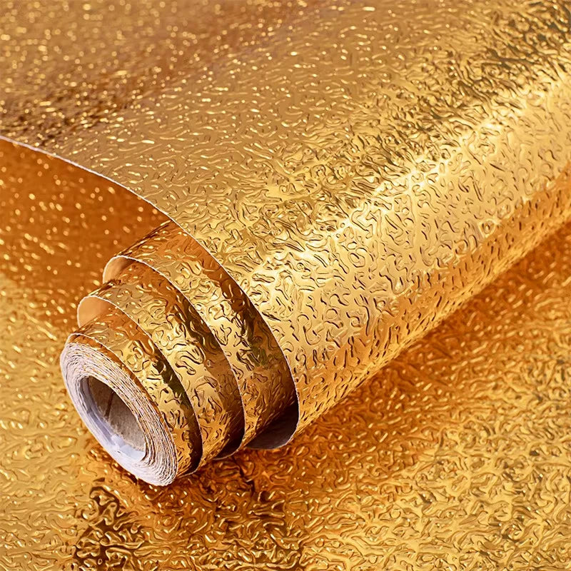 Gold Metal Self-Adhesive Wallpaper