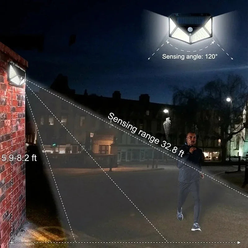 100 LED Solar Motion Wall Light