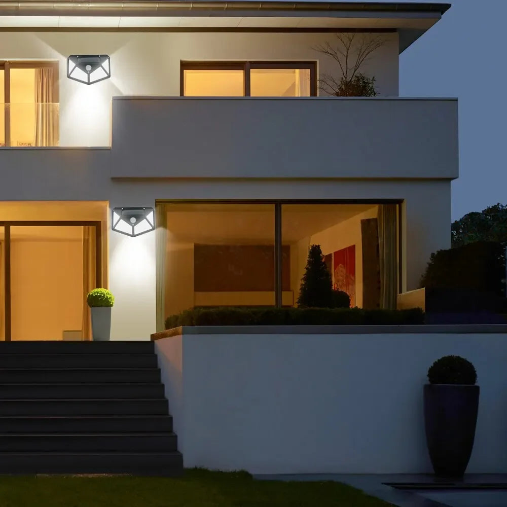 100 LED Solar Motion Wall Light