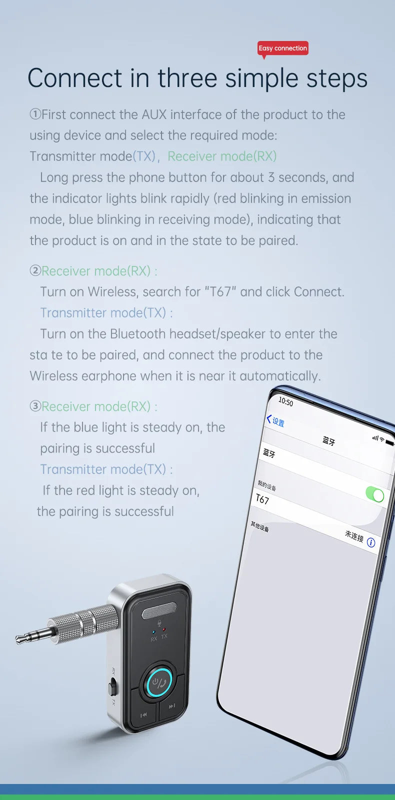 Bluetooth 5.3 Audio Adapter Transmitter
