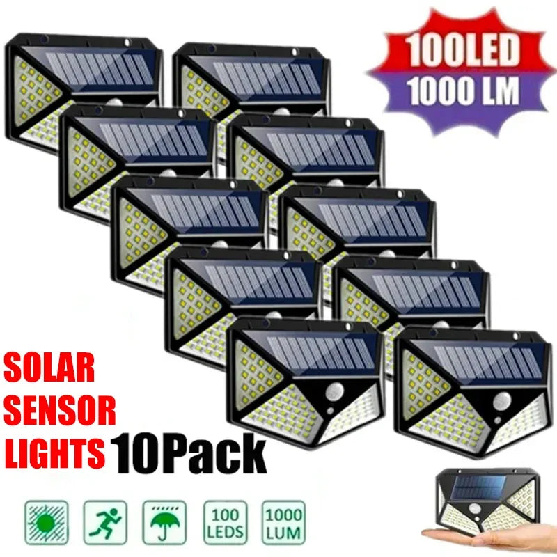 100 LED Solar Motion Wall Light