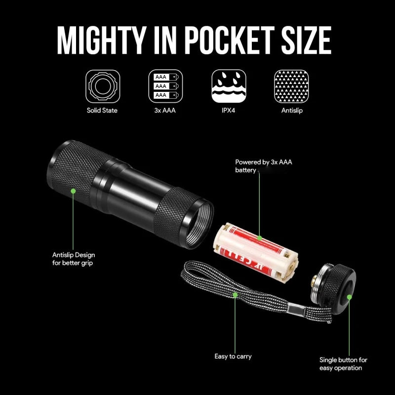 395nm UV Blacklight Flashlight