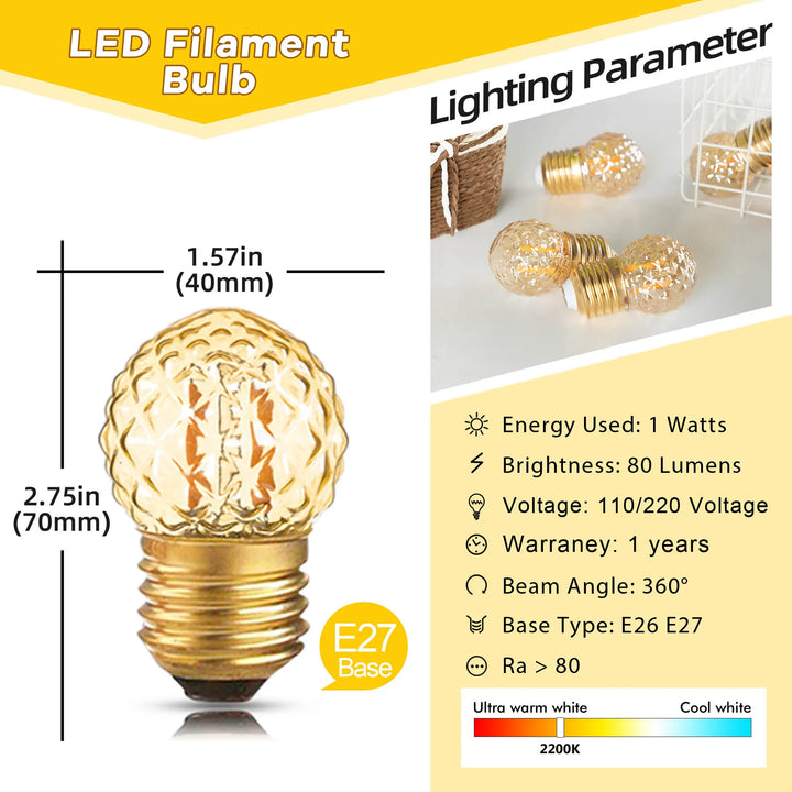 G40 Diamond LED Night Bulb
