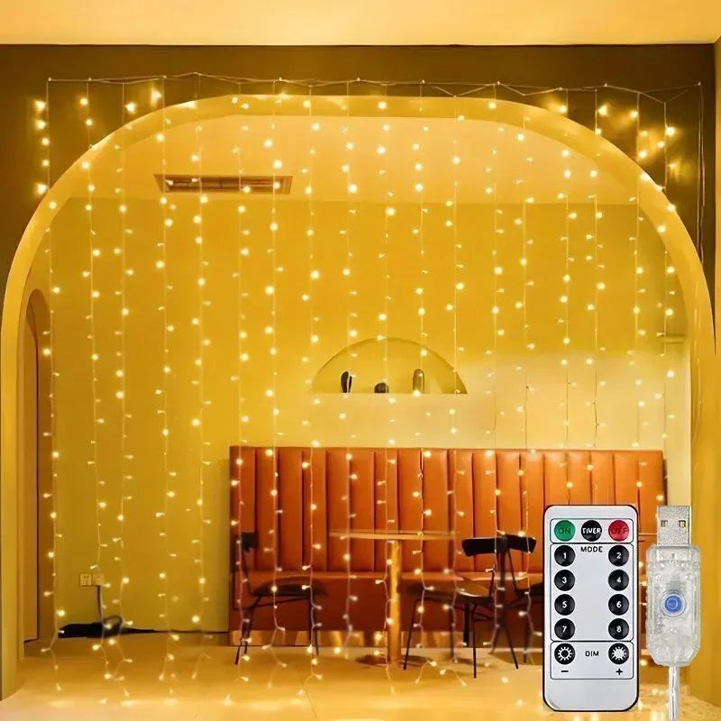 USB LED Curtain String Lights