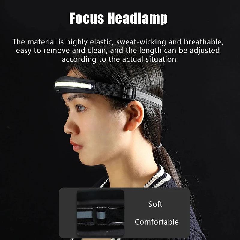 USB Rechargeable COB Headlamp