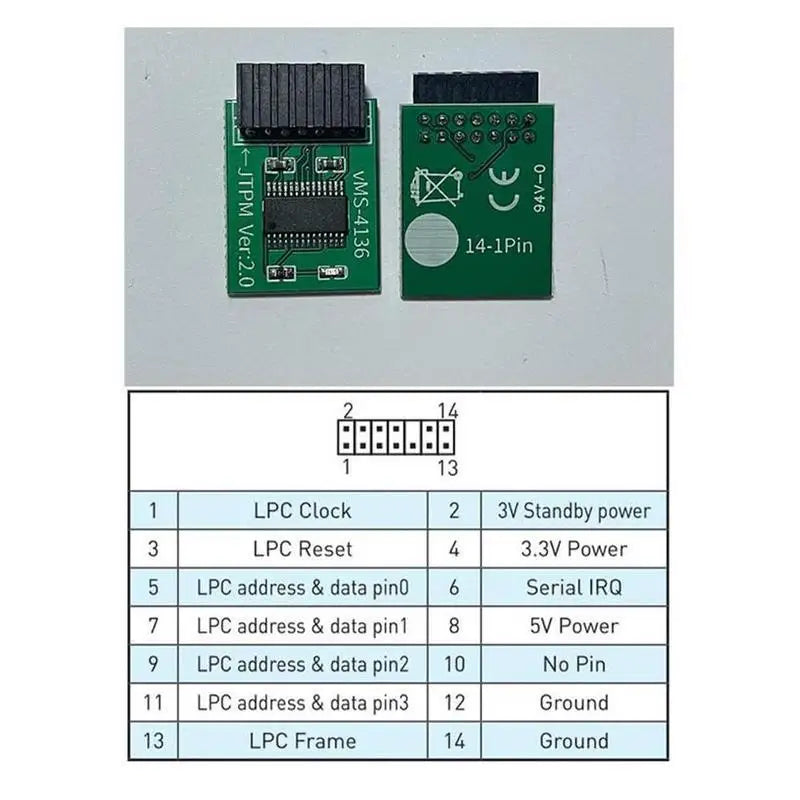 TPM 2.0 Security Module 14Pin